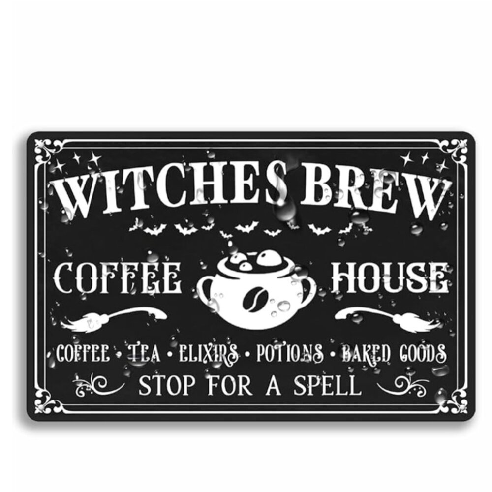 Witch House Coffee Vintage Metal Sign Decor